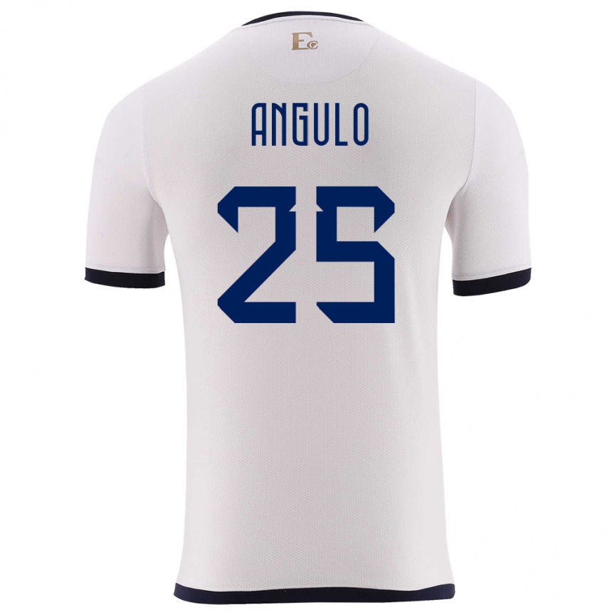 Kids Football Ecuador Nilson Angulo #25 White Away Jersey 24-26 T-Shirt Za