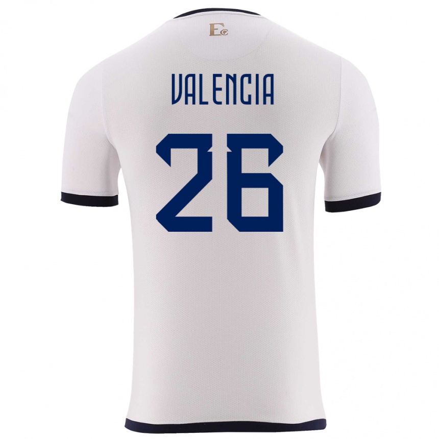 Kids Football Ecuador Anthony Valencia #26 White Away Jersey 24-26 T-Shirt Za