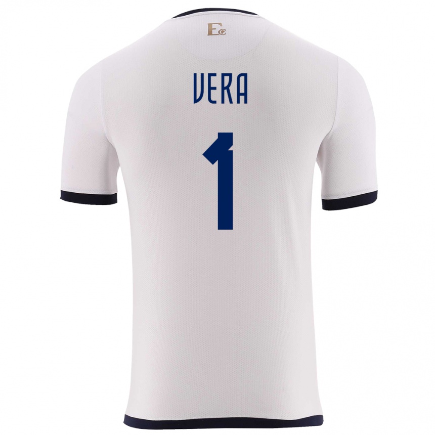 Kids Football Ecuador Andrea Vera #1 White Away Jersey 24-26 T-Shirt Za