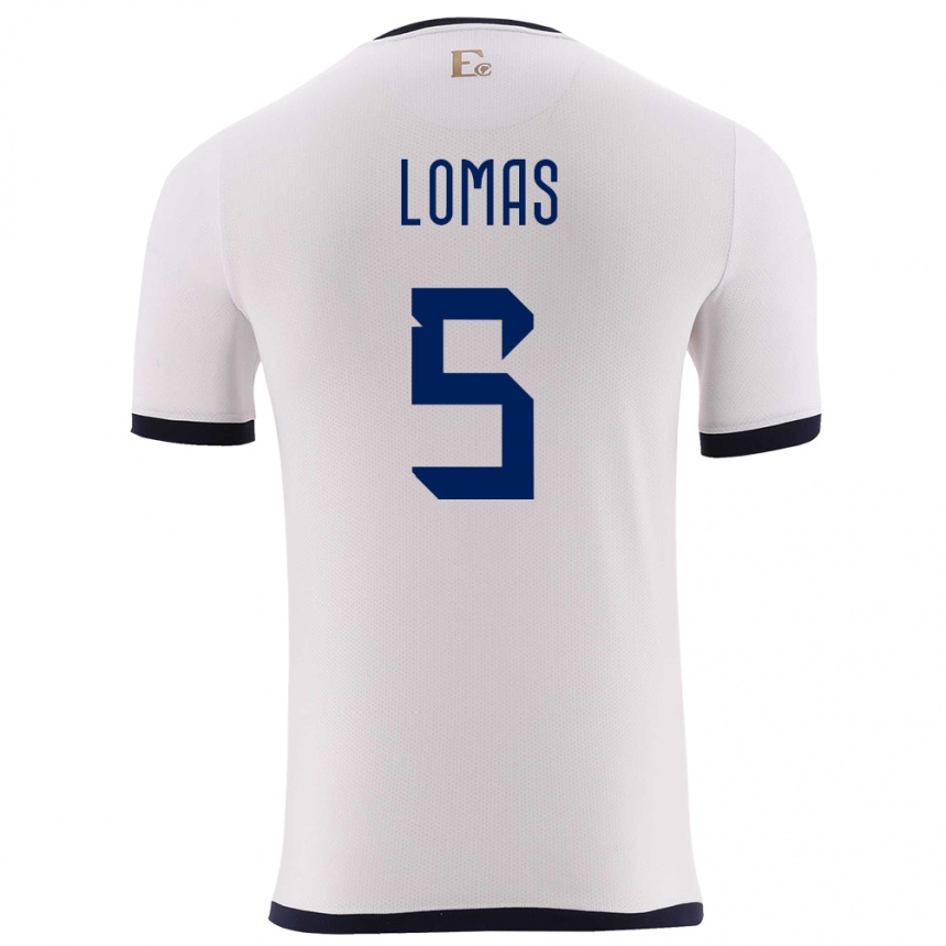 Kids Football Ecuador Ariana Lomas #5 White Away Jersey 24-26 T-Shirt Za