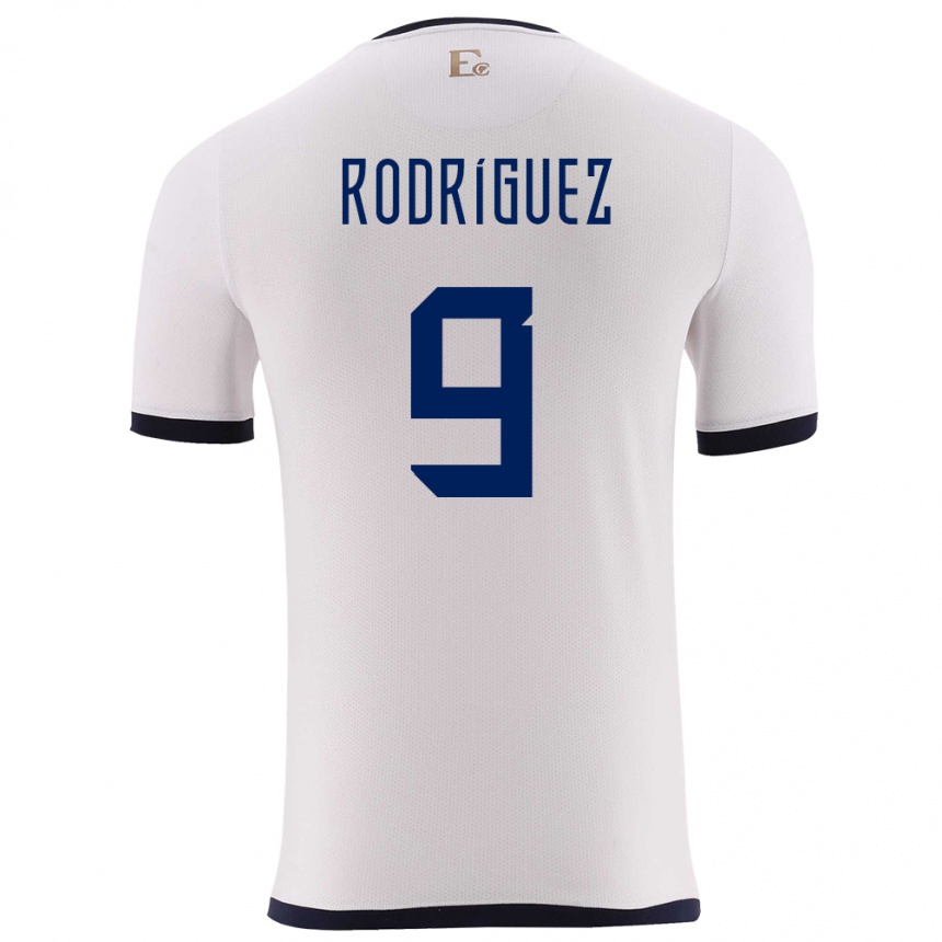 Kids Football Ecuador Ingrid Rodriguez #9 White Away Jersey 24-26 T-Shirt Za