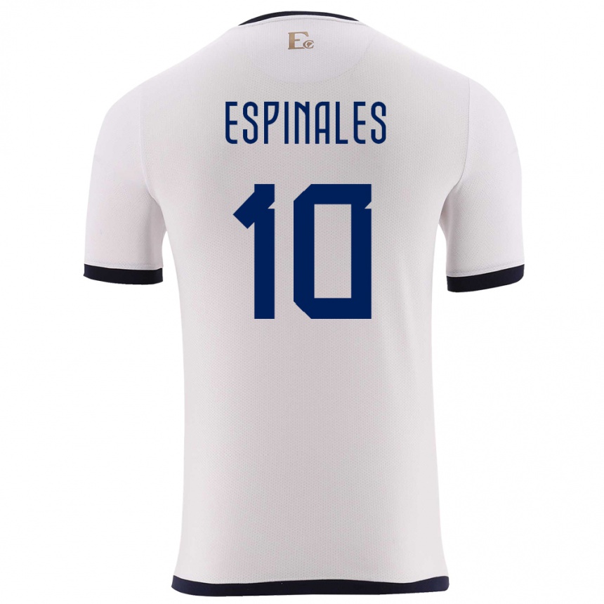 Kids Football Ecuador Joselyn Espinales #10 White Away Jersey 24-26 T-Shirt Za