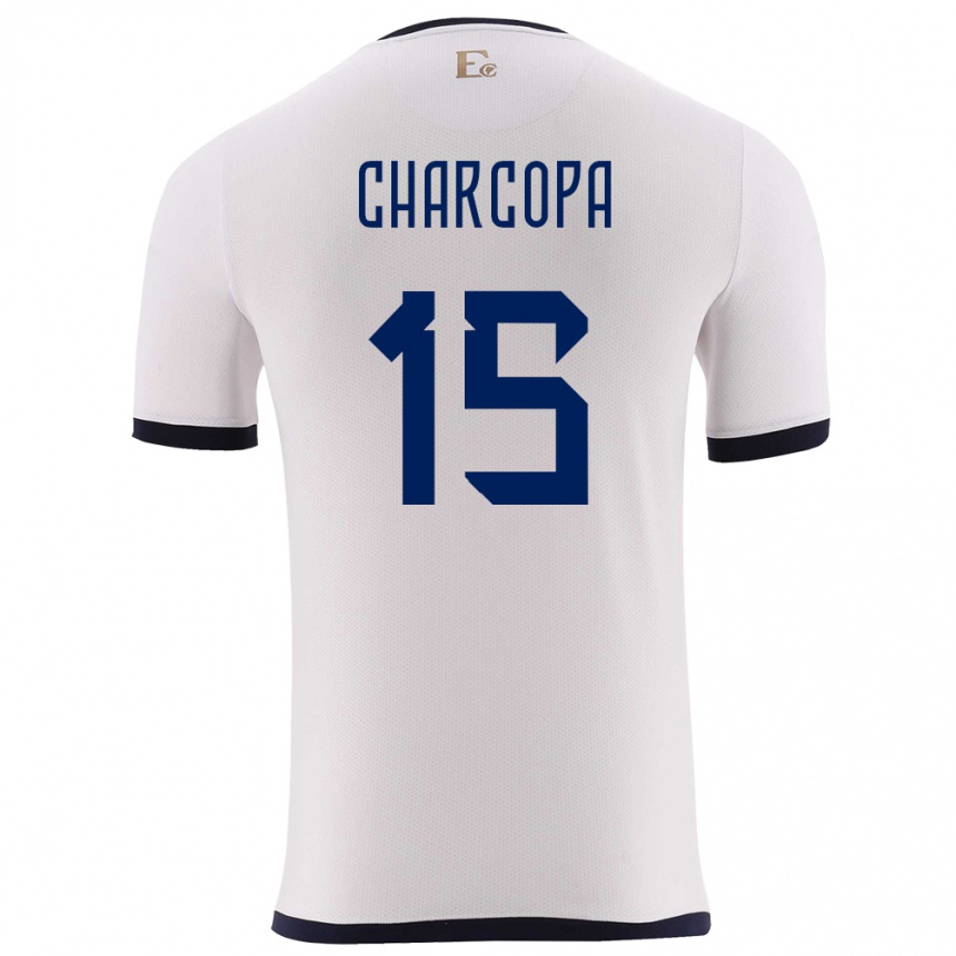 Kids Football Ecuador Nicole Charcopa #15 White Away Jersey 24-26 T-Shirt Za