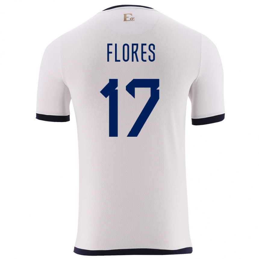 Kids Football Ecuador Karen Flores #17 White Away Jersey 24-26 T-Shirt Za