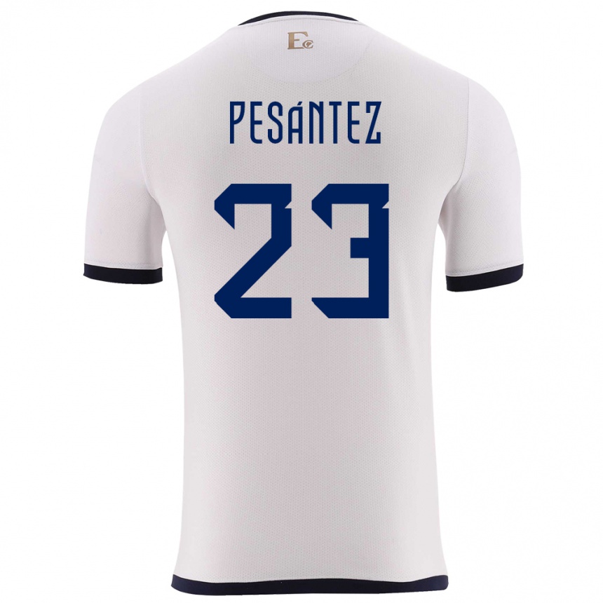 Kids Football Ecuador Danna Pesantez #23 White Away Jersey 24-26 T-Shirt Za