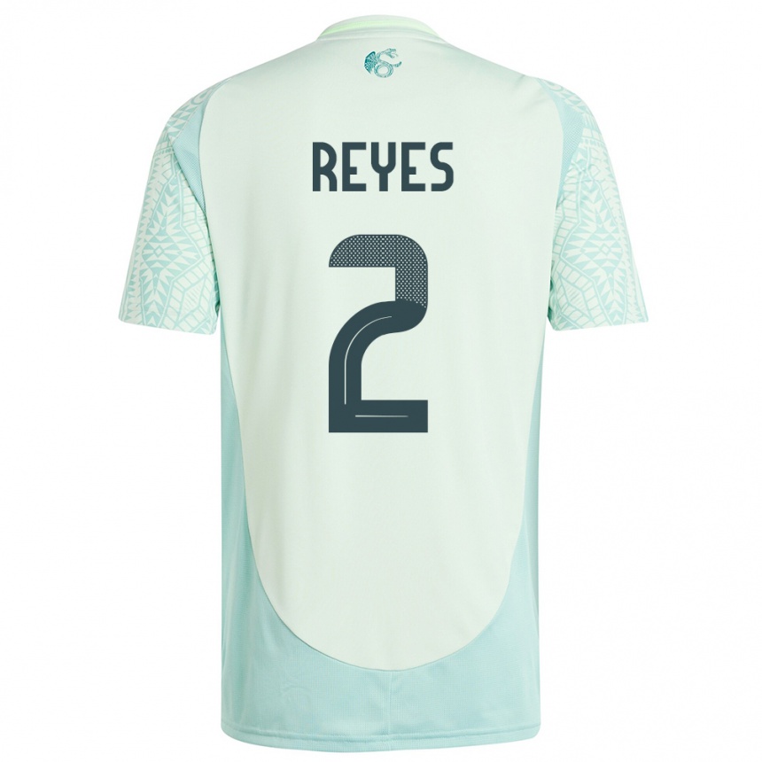 Kids Football Mexico Luis Reyes #2 Linen Green Away Jersey 24-26 T-Shirt Za