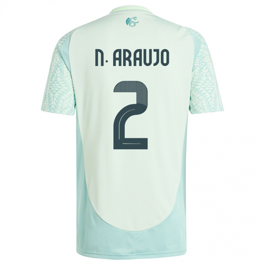 Kids Football Mexico Nestor Araujo #2 Linen Green Away Jersey 24-26 T-Shirt Za