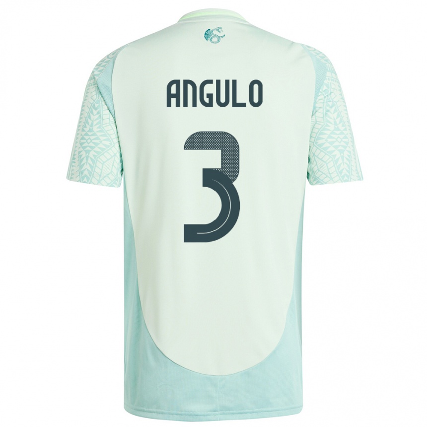 Kids Football Mexico Jesus Angulo #3 Linen Green Away Jersey 24-26 T-Shirt Za