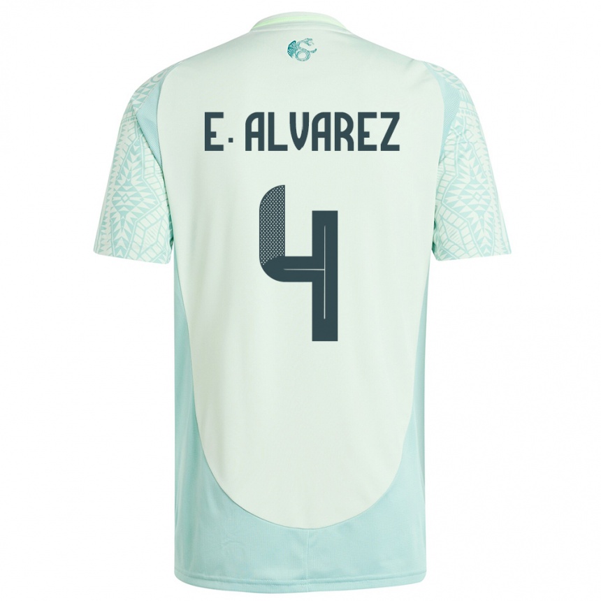 Kids Football Mexico Edson Alvarez #4 Linen Green Away Jersey 24-26 T-Shirt Za