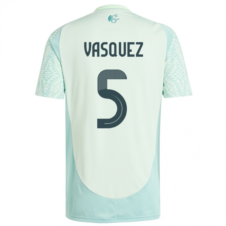 Kids Football Mexico Johan Vasquez #5 Linen Green Away Jersey 24-26 T-Shirt Za