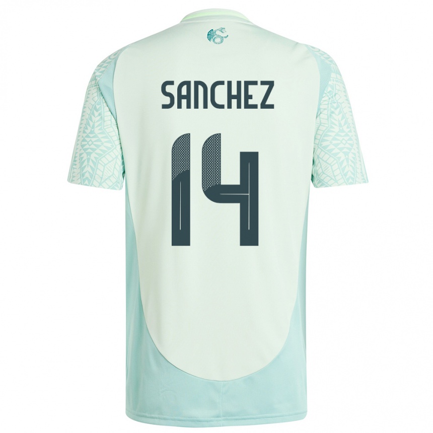 Kids Football Mexico Erick Sanchez #14 Linen Green Away Jersey 24-26 T-Shirt Za