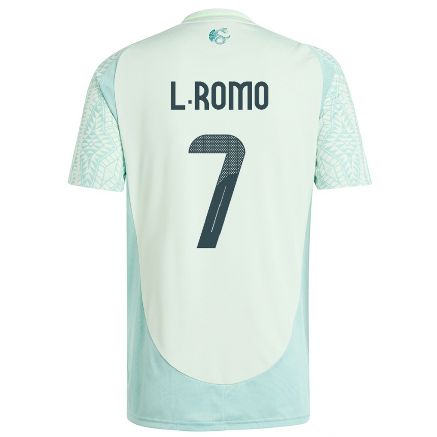 Kids Football Mexico Luis Romo #7 Linen Green Away Jersey 24-26 T-Shirt Za