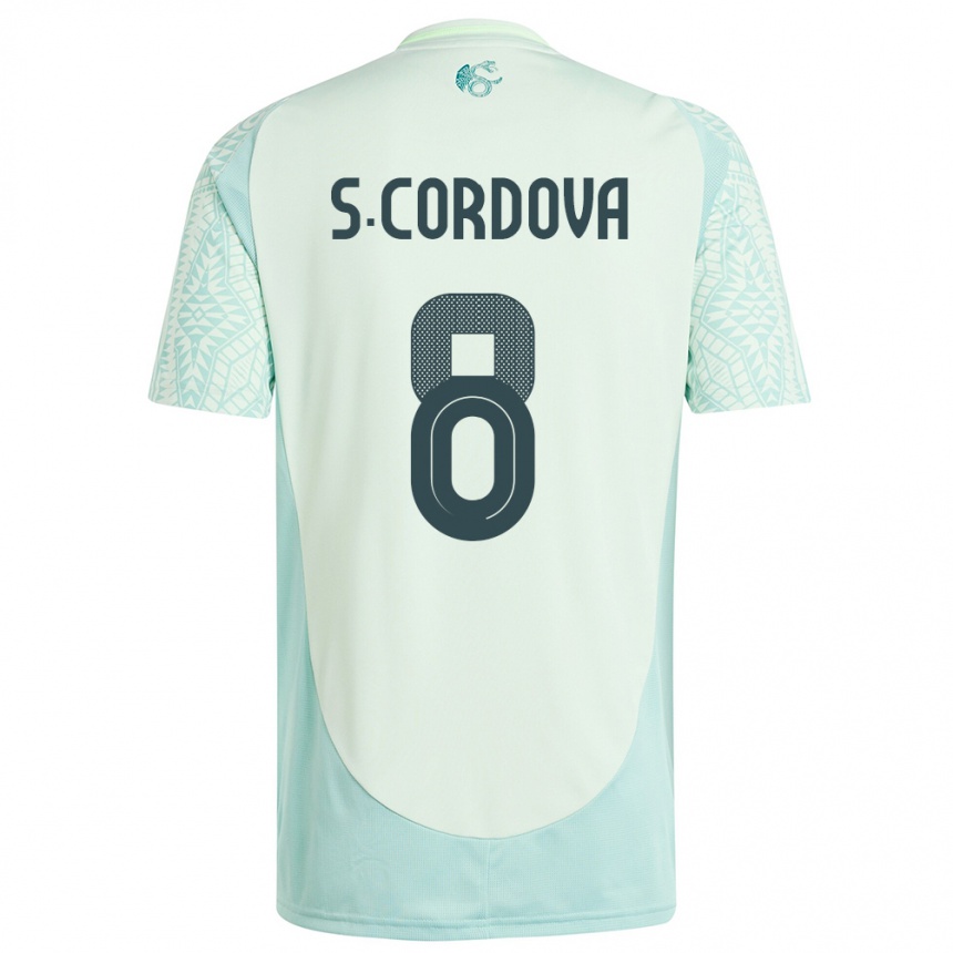 Kids Football Mexico Sebastian Cordova #8 Linen Green Away Jersey 24-26 T-Shirt Za