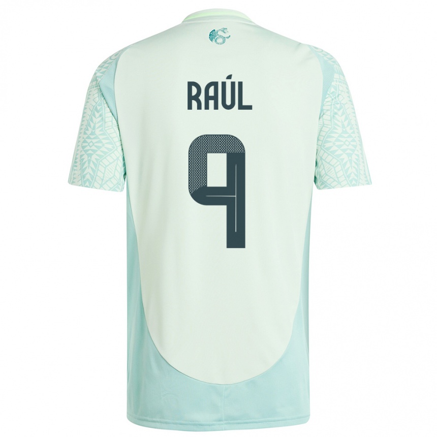 Kids Football Mexico Raul Jimenez #9 Linen Green Away Jersey 24-26 T-Shirt Za