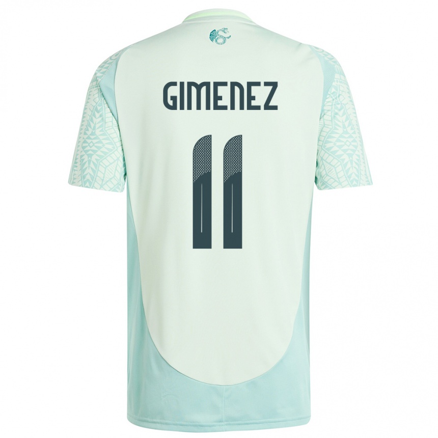 Kids Football Mexico Santiago Gimenez #11 Linen Green Away Jersey 24-26 T-Shirt Za