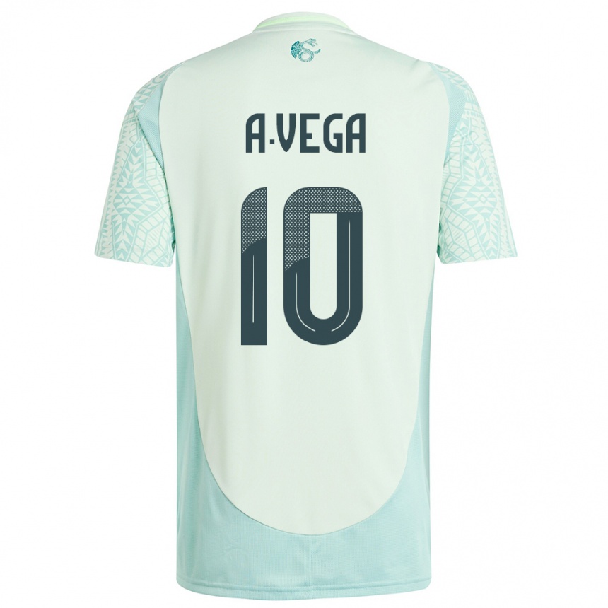 Kids Football Mexico Alexis Vega #10 Linen Green Away Jersey 24-26 T-Shirt Za