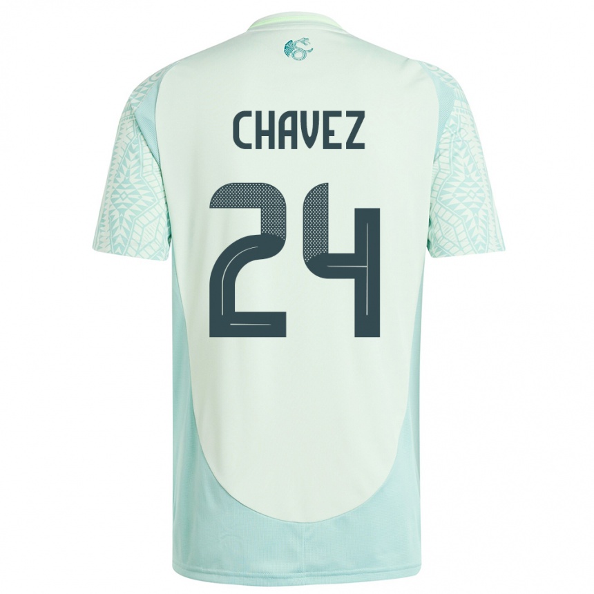 Kids Football Mexico Luis Chavez #24 Linen Green Away Jersey 24-26 T-Shirt Za