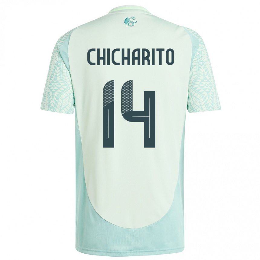 Kids Football Mexico Chicharito #14 Linen Green Away Jersey 24-26 T-Shirt Za