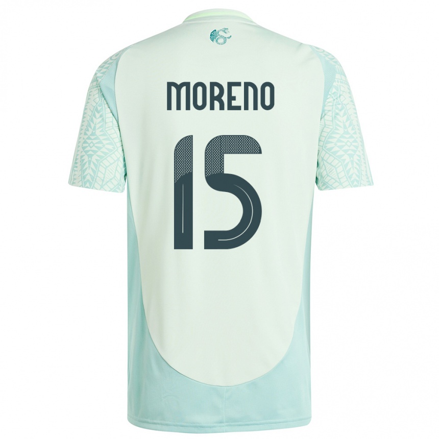 Kids Football Mexico Hector Moreno #15 Linen Green Away Jersey 24-26 T-Shirt Za