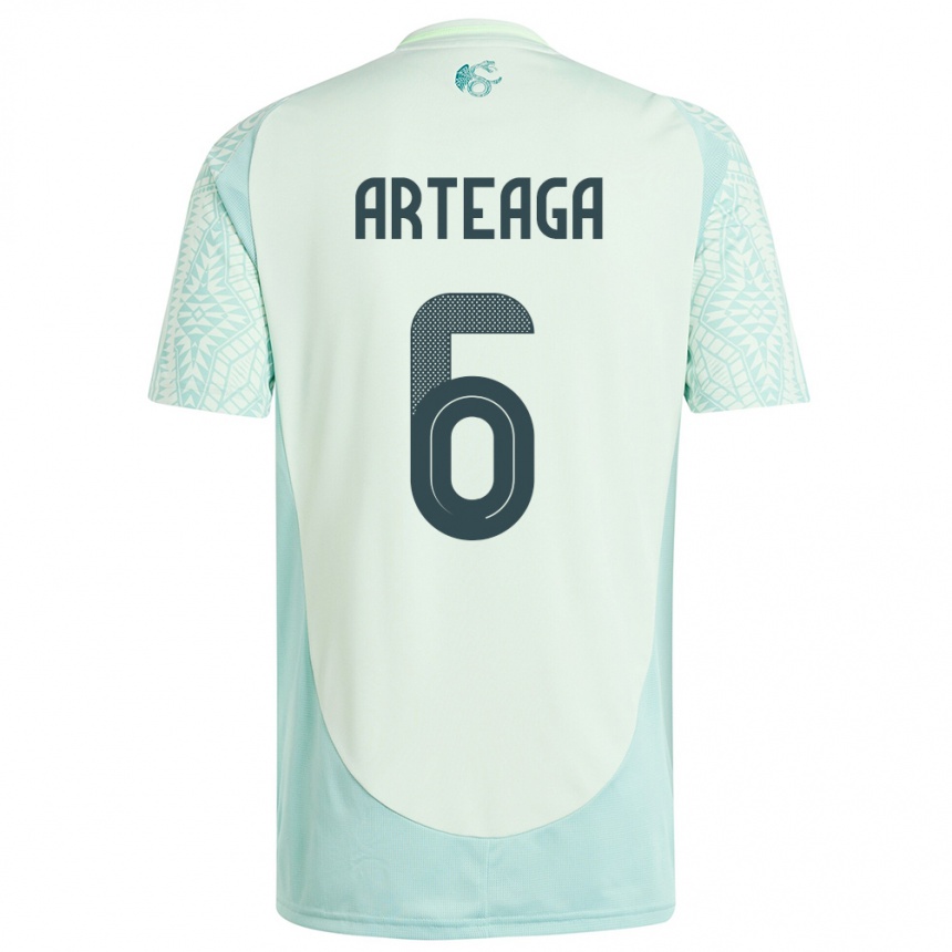 Kids Football Mexico Gerardo Arteaga #6 Linen Green Away Jersey 24-26 T-Shirt Za