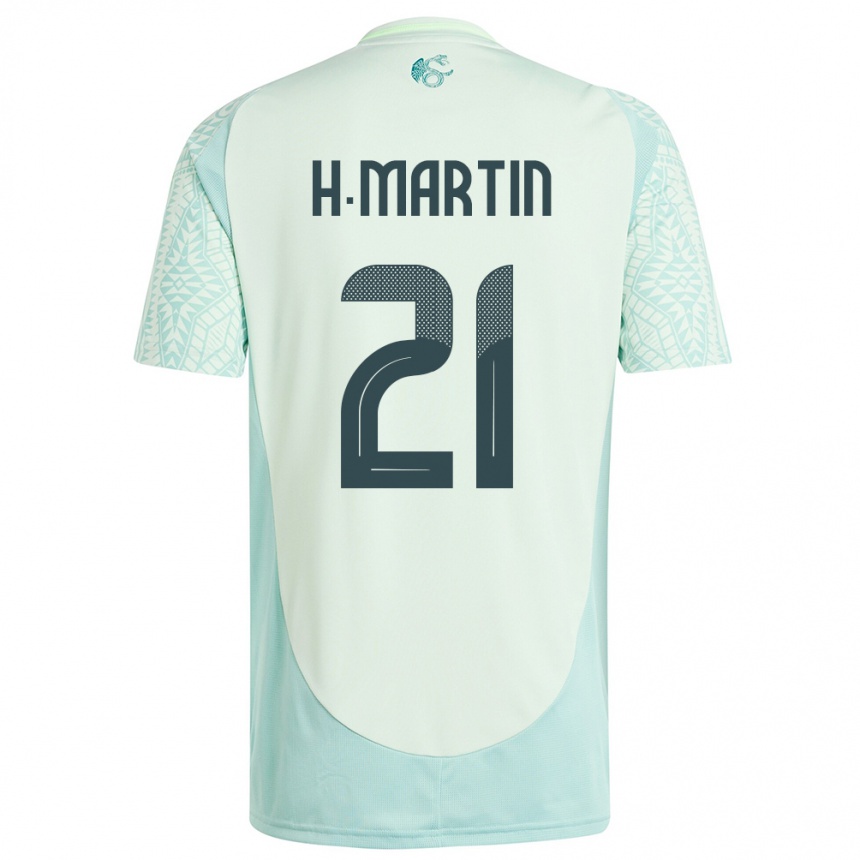 Kids Football Mexico Henry Martin #21 Linen Green Away Jersey 24-26 T-Shirt Za