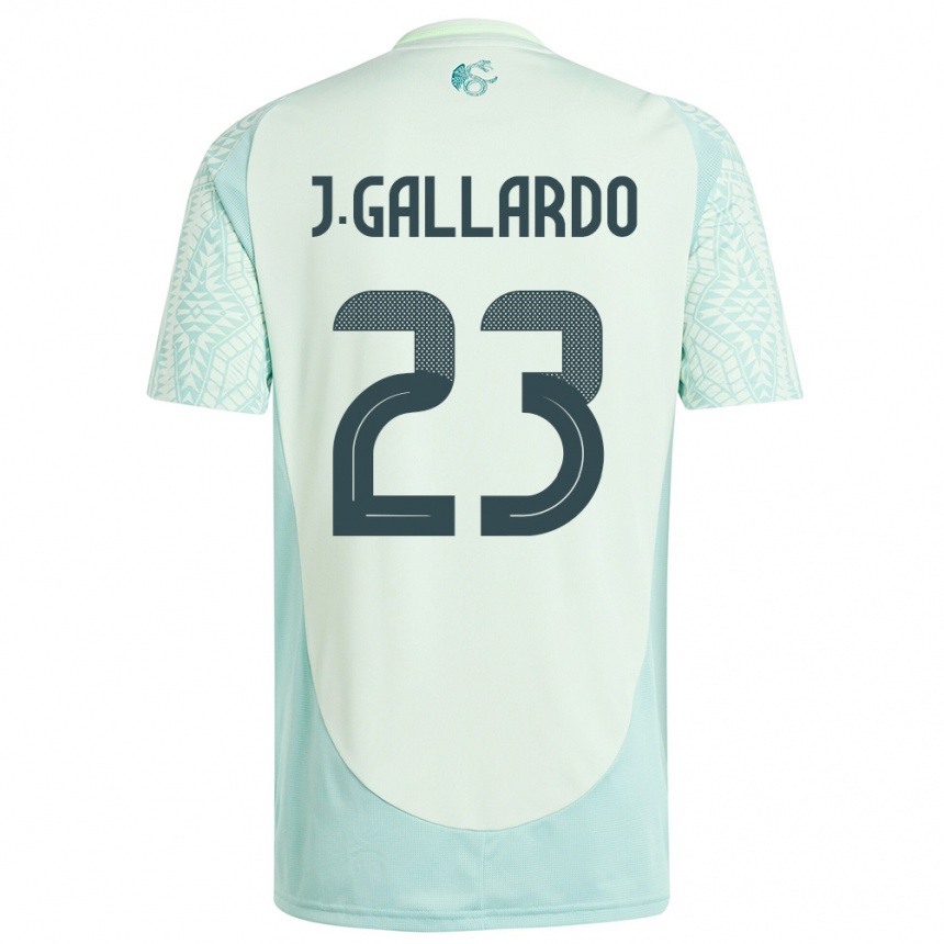 Kids Football Mexico Jesus Gallardo #23 Linen Green Away Jersey 24-26 T-Shirt Za