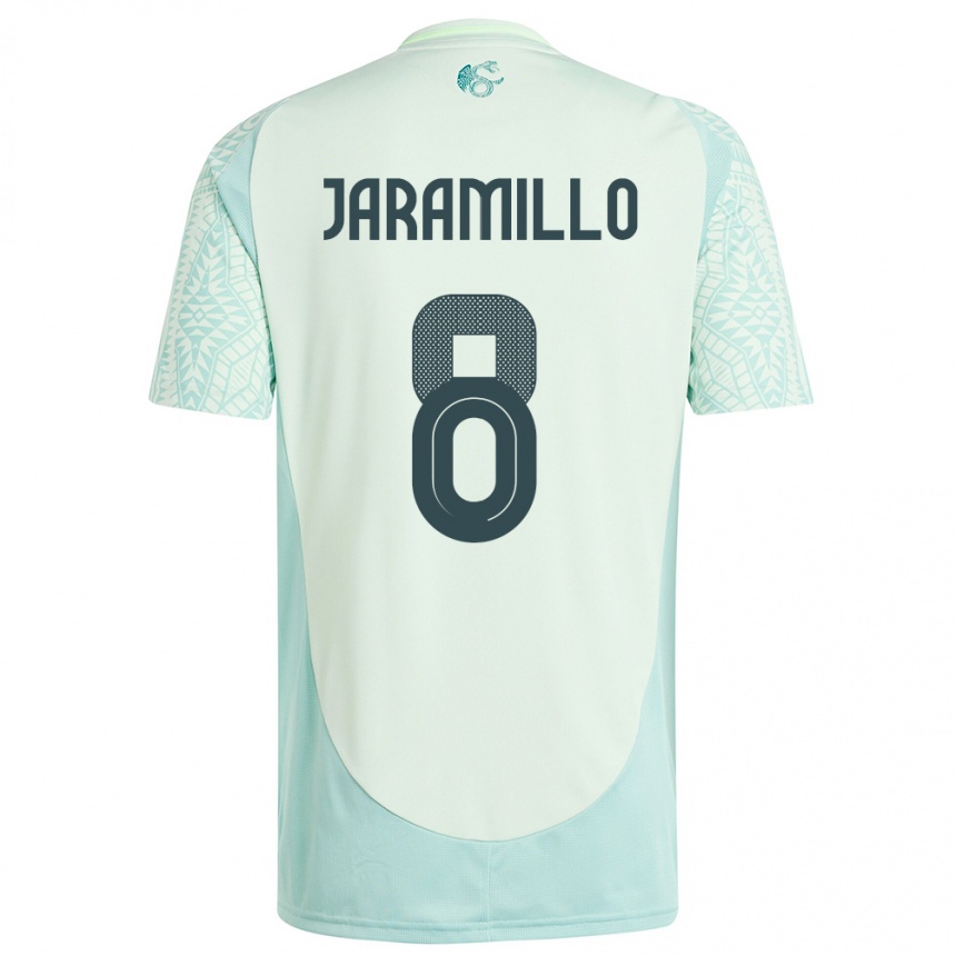 Kids Football Mexico Carolina Jaramillo #8 Linen Green Away Jersey 24-26 T-Shirt Za