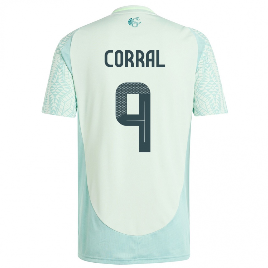 Kids Football Mexico Charlyn Corral #9 Linen Green Away Jersey 24-26 T-Shirt Za