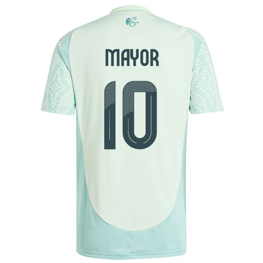 Kids Football Mexico Stephany Mayor #10 Linen Green Away Jersey 24-26 T-Shirt Za