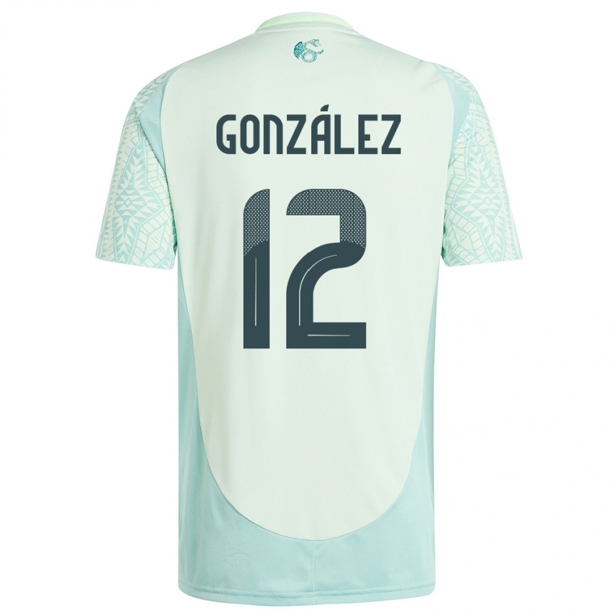 Kids Football Mexico Itzel Gonzalez #12 Linen Green Away Jersey 24-26 T-Shirt Za