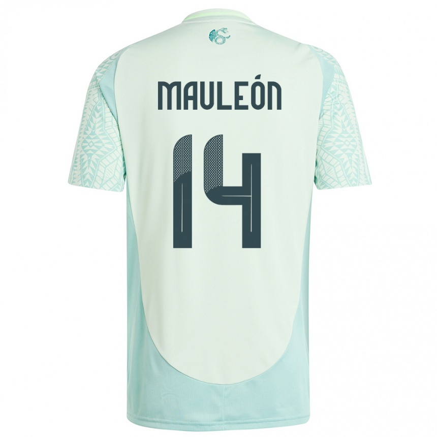 Kids Football Mexico Natalia Mauleon #14 Linen Green Away Jersey 24-26 T-Shirt Za