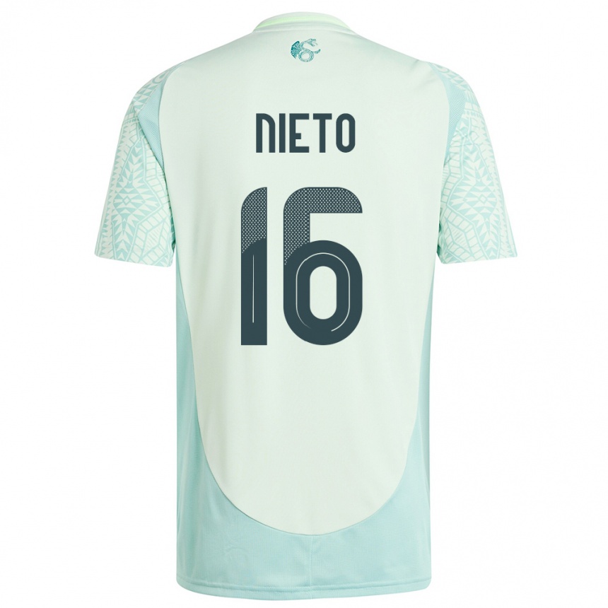 Kids Football Mexico Karla Nieto #16 Linen Green Away Jersey 24-26 T-Shirt Za