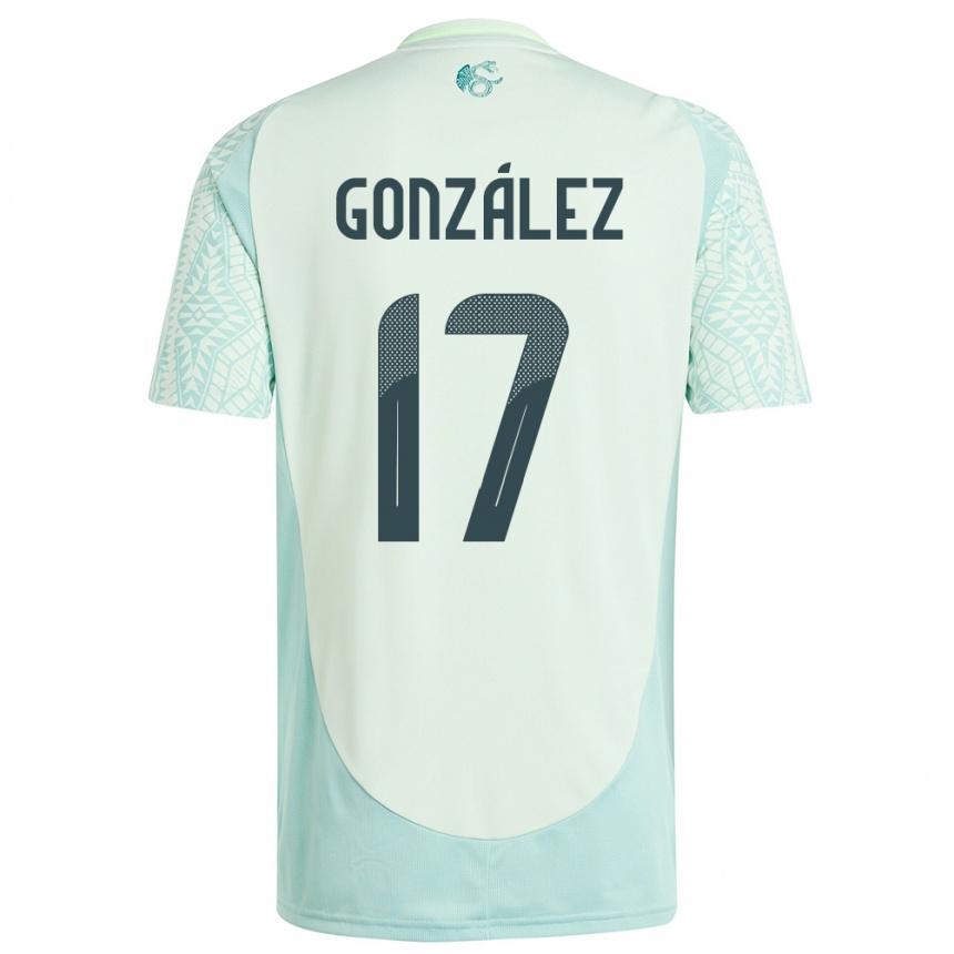 Kids Football Mexico Alison Gonzalez #17 Linen Green Away Jersey 24-26 T-Shirt Za