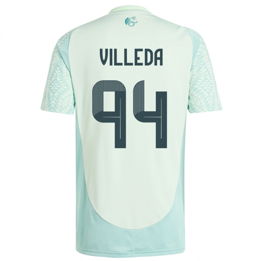 Kids Football Mexico Melany Villeda #94 Linen Green Away Jersey 24-26 T-Shirt Za