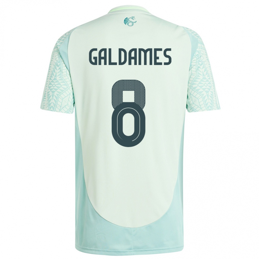 Kids Football Mexico Benjamin Galdames #8 Linen Green Away Jersey 24-26 T-Shirt Za