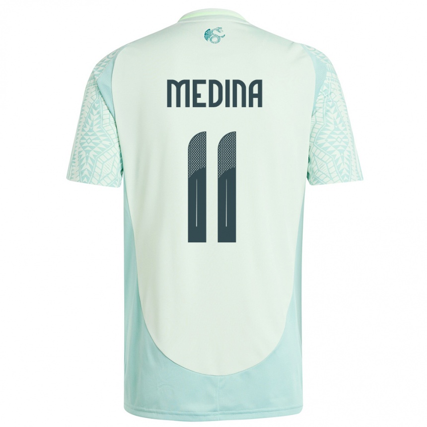 Kids Football Mexico Diego Medina #11 Linen Green Away Jersey 24-26 T-Shirt Za