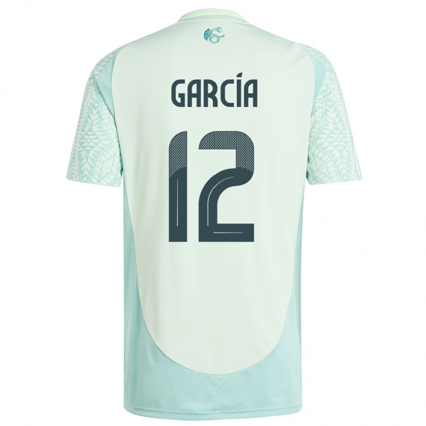 Kids Football Mexico Eduardo Garcia #12 Linen Green Away Jersey 24-26 T-Shirt Za