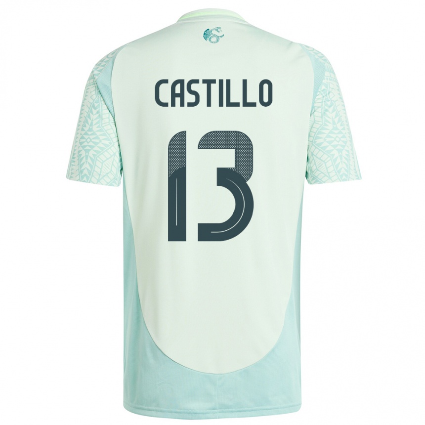 Kids Football Mexico Jose Castillo #13 Linen Green Away Jersey 24-26 T-Shirt Za