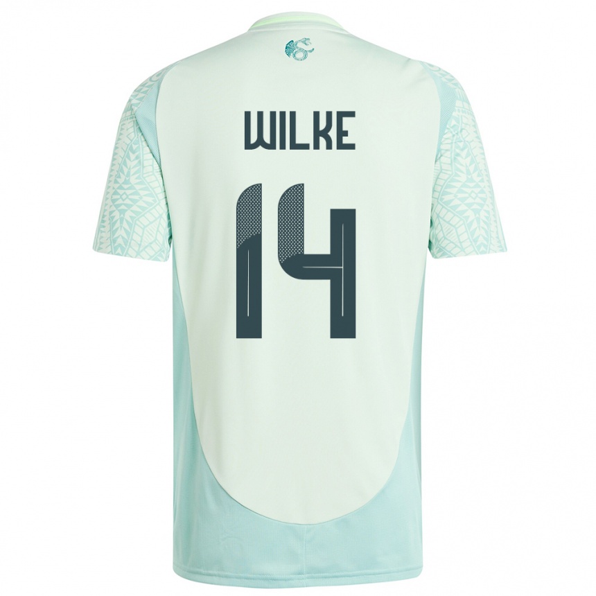 Kids Football Mexico Teun Wilke #14 Linen Green Away Jersey 24-26 T-Shirt Za