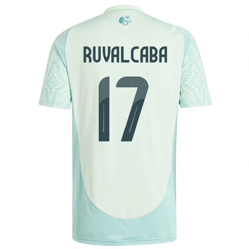 Kids Football Mexico Jorge Ruvalcaba #17 Linen Green Away Jersey 24-26 T-Shirt Za