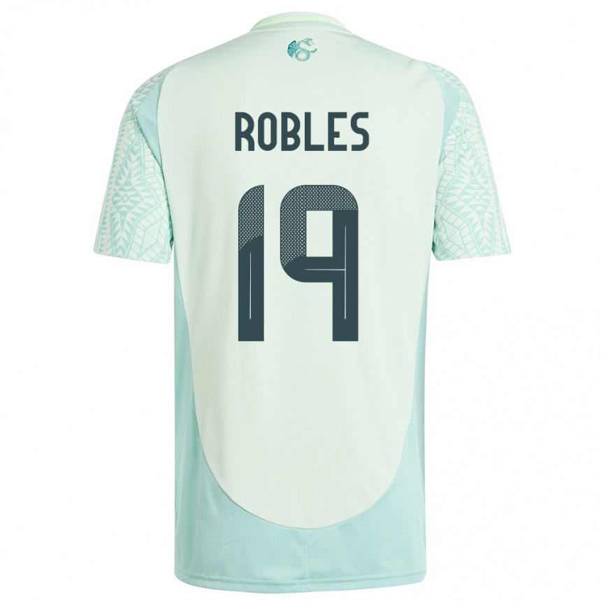 Kids Football Mexico Angel Robles #19 Linen Green Away Jersey 24-26 T-Shirt Za