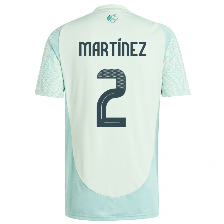 Kids Football Mexico Emilio Martinez #2 Linen Green Away Jersey 24-26 T-Shirt Za