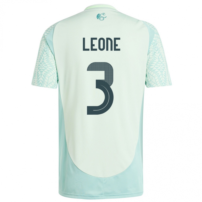 Kids Football Mexico Antonio Leone #3 Linen Green Away Jersey 24-26 T-Shirt Za