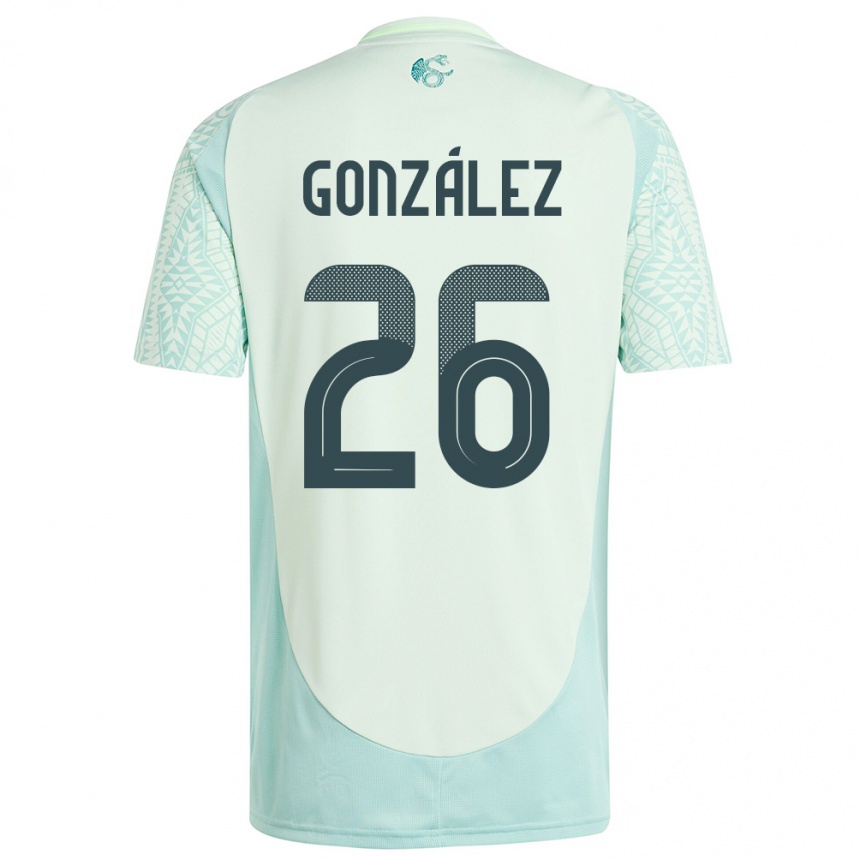 Kids Football Mexico Bryan Gonzalez #26 Linen Green Away Jersey 24-26 T-Shirt Za