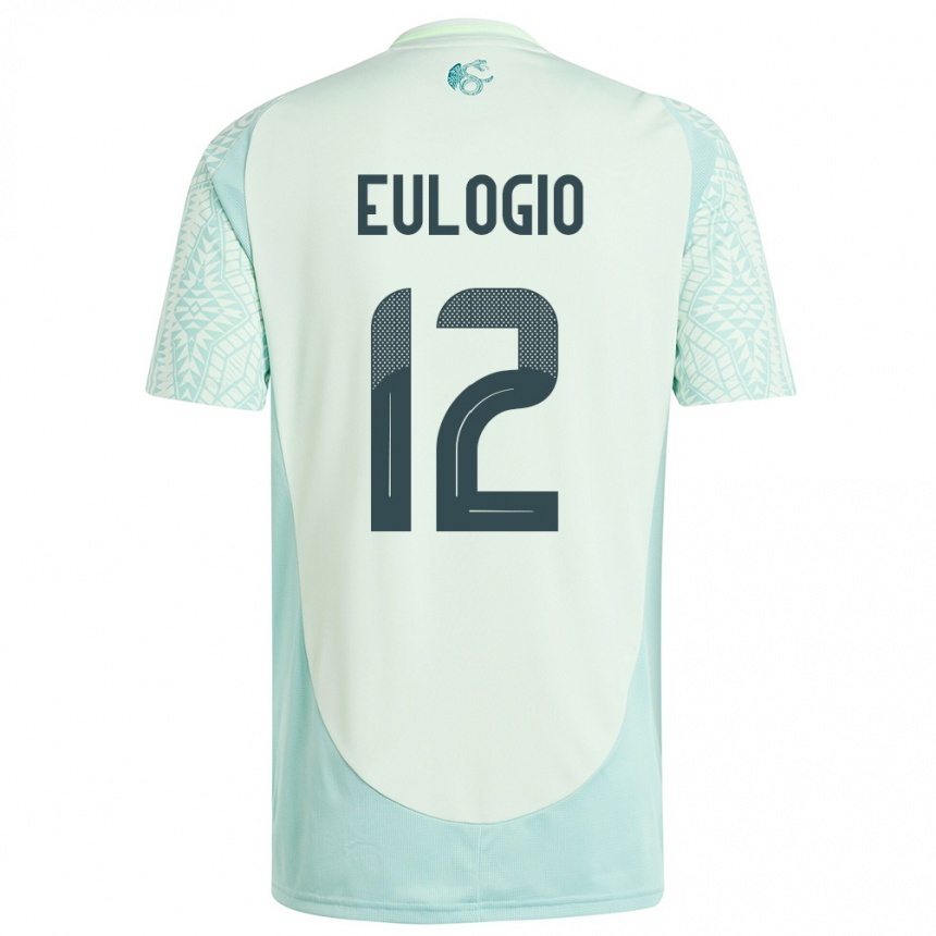 Kids Football Mexico Jose Eulogio #12 Linen Green Away Jersey 24-26 T-Shirt Za