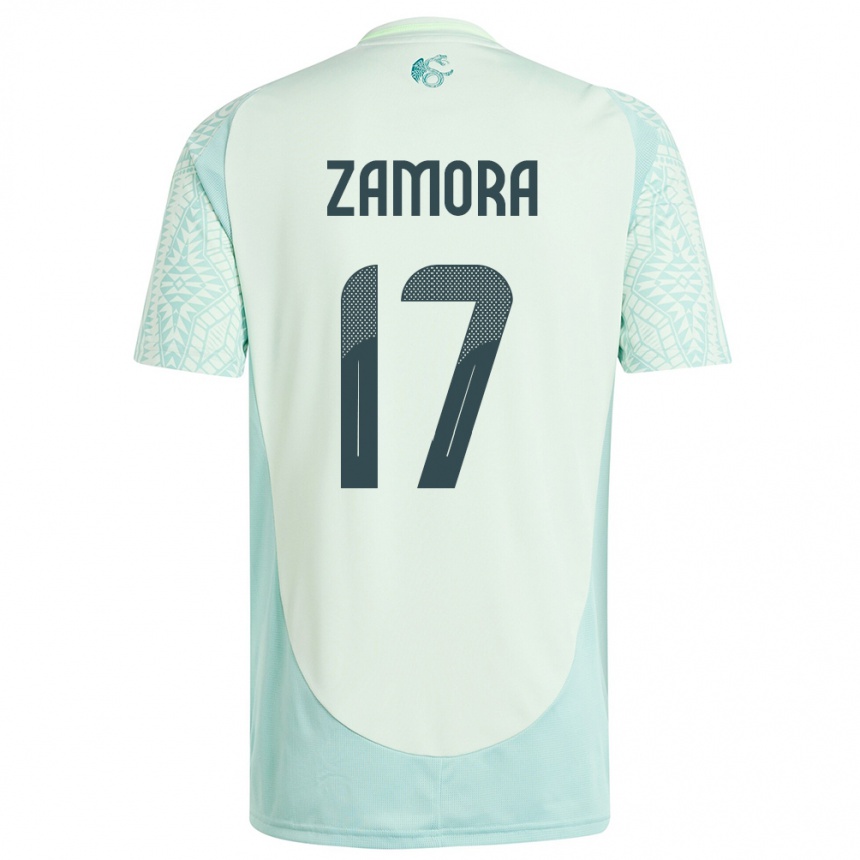 Kids Football Mexico Saul Zamora #17 Linen Green Away Jersey 24-26 T-Shirt Za