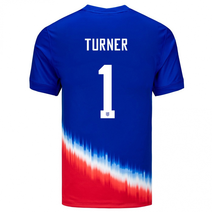 Kids Football United States Matt Turner #1 Blue Away Jersey 24-26 T-Shirt Za