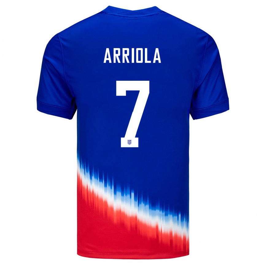 Kids Football United States Paul Arriola #7 Blue Away Jersey 24-26 T-Shirt Za