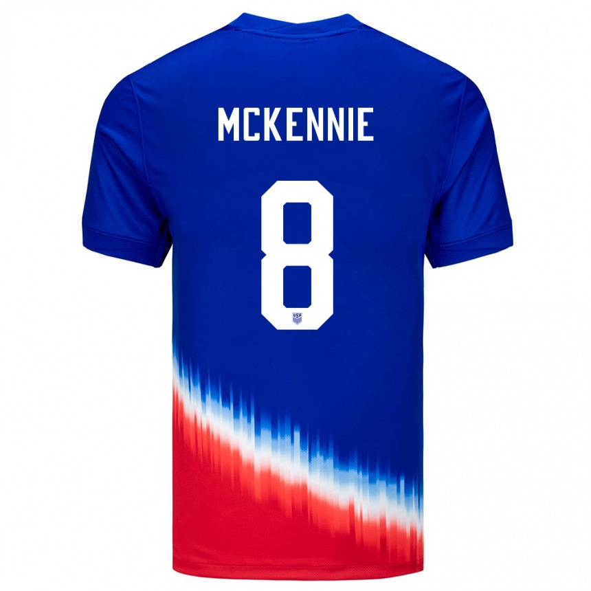 Kids Football United States Weston Mckennie #8 Blue Away Jersey 24-26 T-Shirt Za