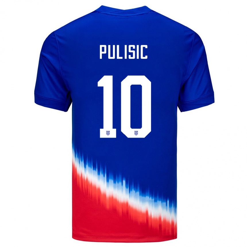 Kids Football United States Christian Pulisic #10 Blue Away Jersey 24-26 T-Shirt Za